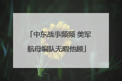 中东战事频频 美军航母编队无暇他顾